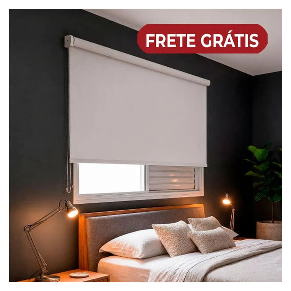 Persiana Rolô Bk- 2,40 Larg X 1,50 Alt - Persiana Rolo Blackout Branca - Rollflex