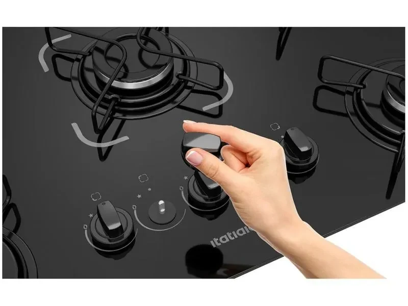 Cooktop 5 Bocas a Gás GLP Itatiaia Preto Essencial