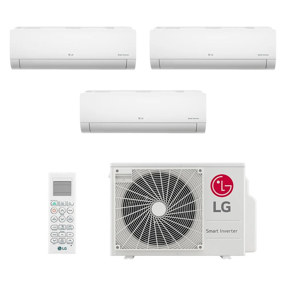 Ar Condicionado Multi Split Inverter LG 21.000 BTUs (2 Evap 9.000 e 1 Evap 12.000) Quente/Frio 220V Monofásico