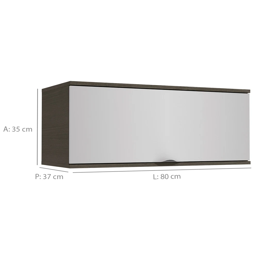 Armário Aéreo 1 Porta Kappesberg Nox 80 cm