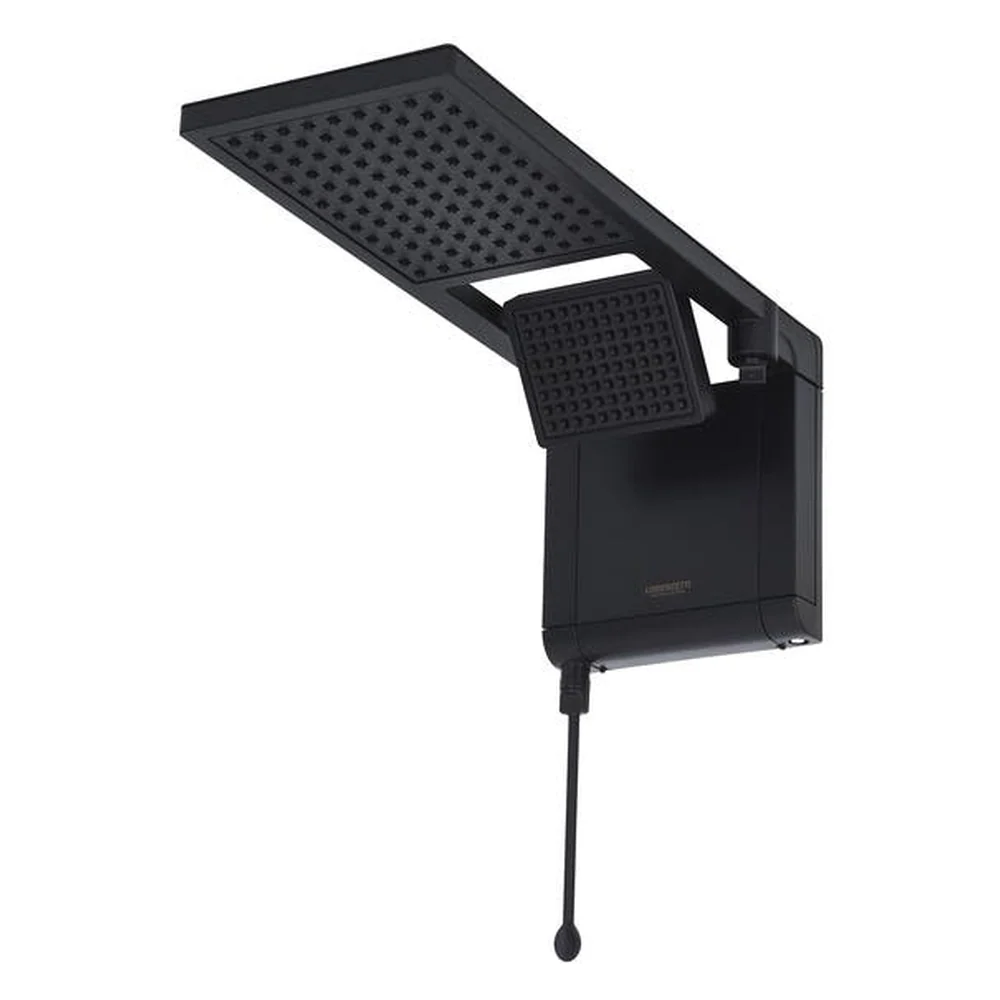 Chuveiro Elétrico Eletrônico 220V 6800w Preto Fosco Quadrado Acqua Duo Ultra Lorenzetti