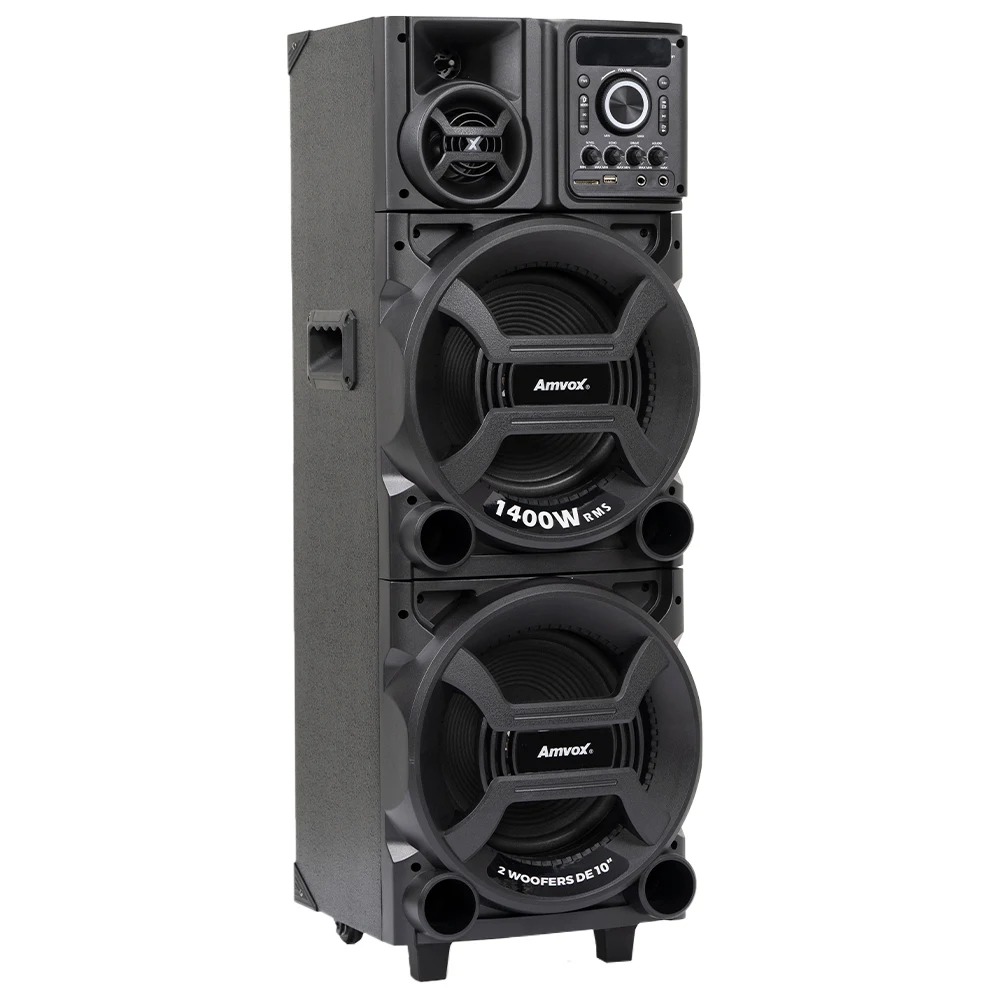 Caixa de Som Amplificada Amvox Titan ACA 1402 1400W RMS LED Bluetooth