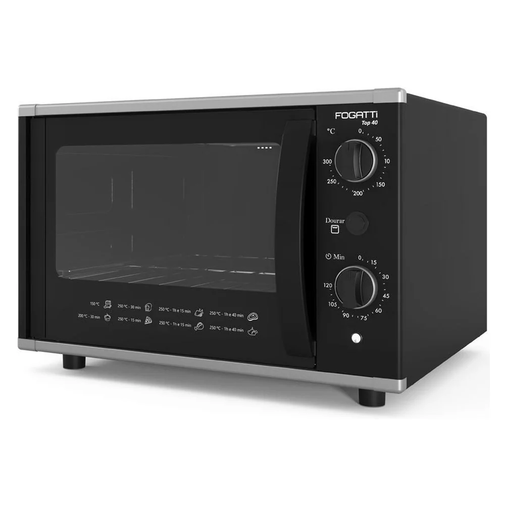 Forno Elétrico de Bancada 40 Litros Fogatti Top 40 Black