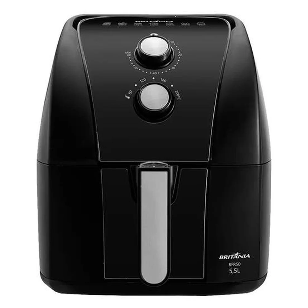 Fritadeira Air Fryer Britânia 5,5l Redstone Bfr50 Preta 1500w 220v
