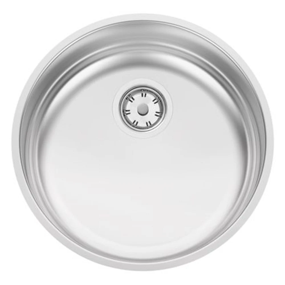 Cuba de Embutir Tramontina Luna 38 cm em Aço Inox Polido Standard com Válvula