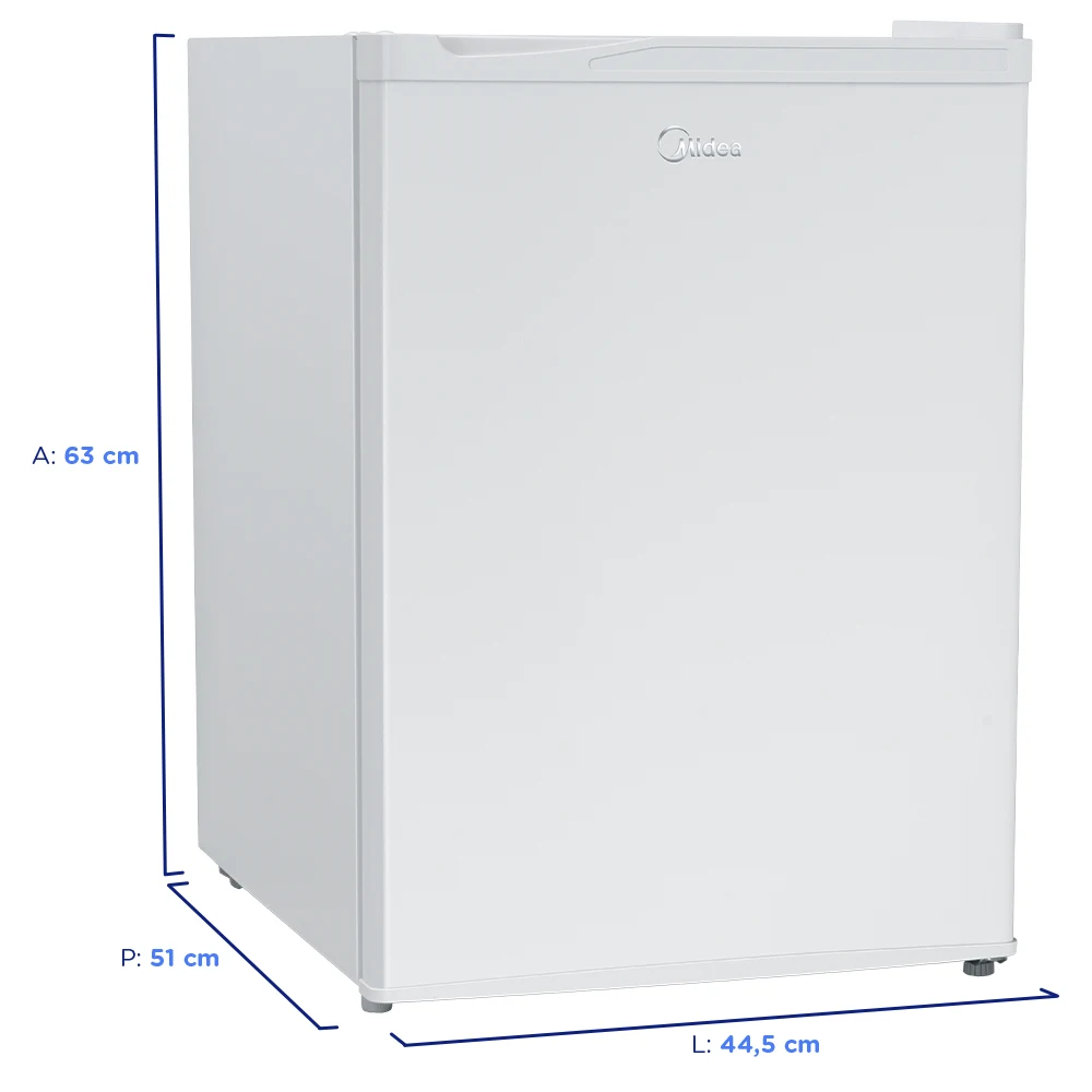 Frigobar Midea 67L 1 Porta Degelo Manual Prateleiras de Vidro MDRD108FGA01