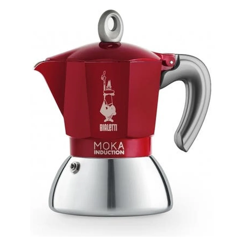 Cafeteira Italiana Moka Induction Vermelha Fogão De Indução 6 Xícaras Bialetti