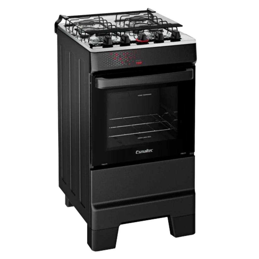 Fogão Esmaltec Ideal Top 4 Bocas Automático Mesa de Inox