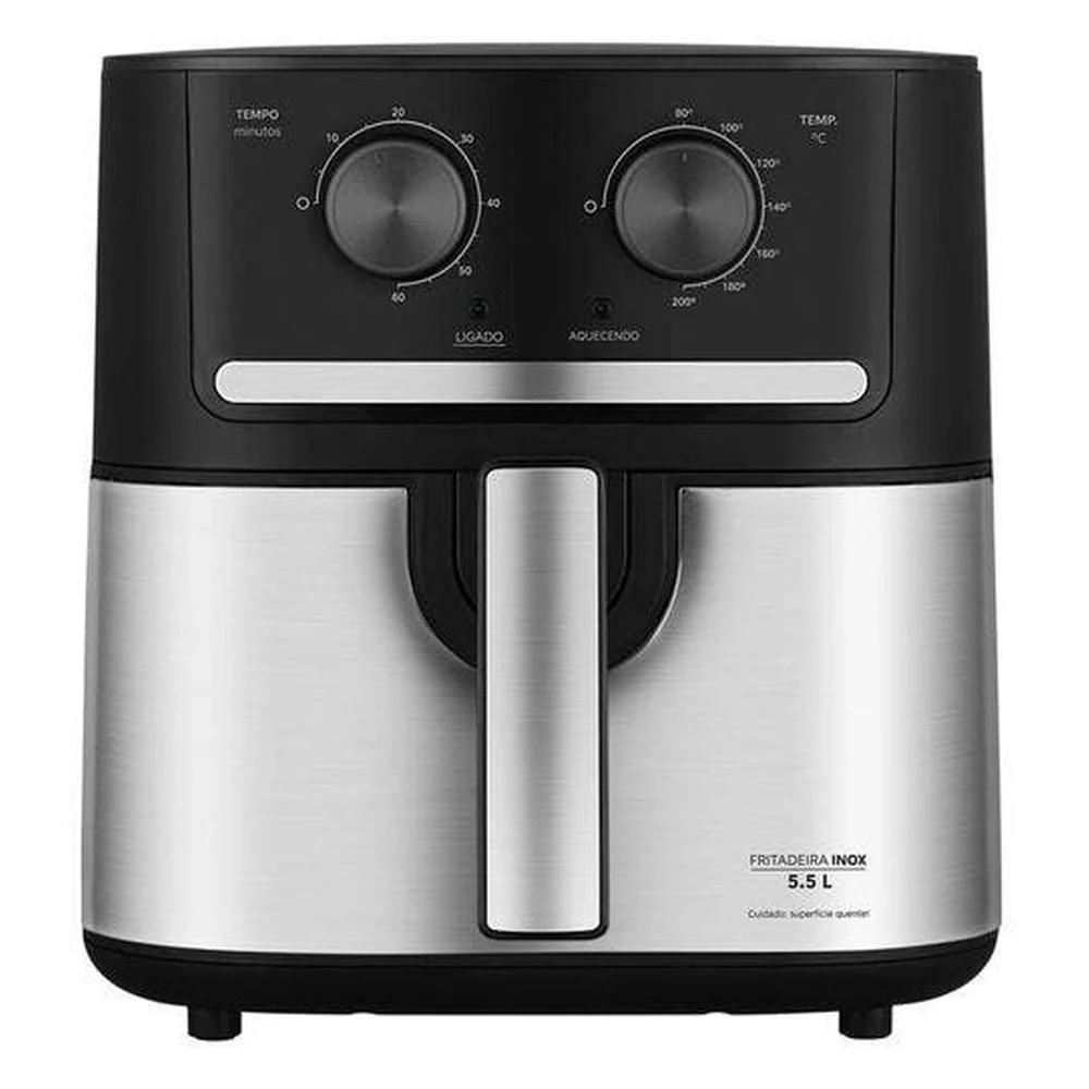 Fritadeira Air Fryer 5 5l Cyclone Preto E Inox Midea Fm55s2 - 220v