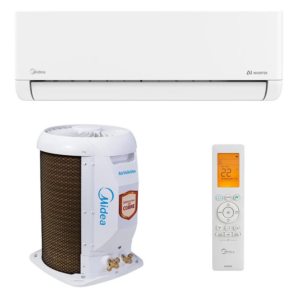 Ar Condicionado Split Hi Wall - Inverter R-32 - AI Airvolution - Midea - 9.000 BTUs - Frio - 220V Monofásico