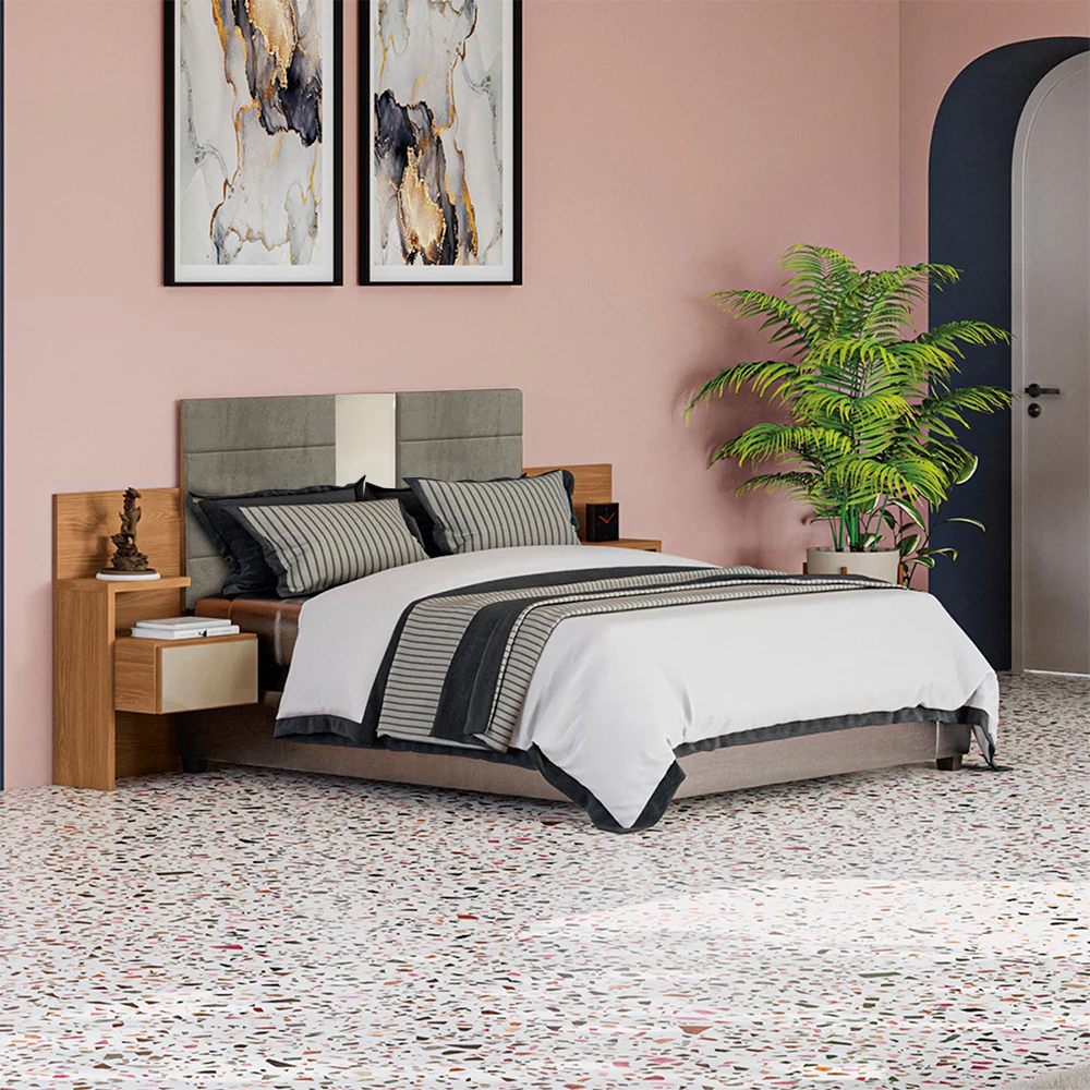 Sofá de Canto com Divã 5 Lugares 309 cm Veludo Itália Fabone