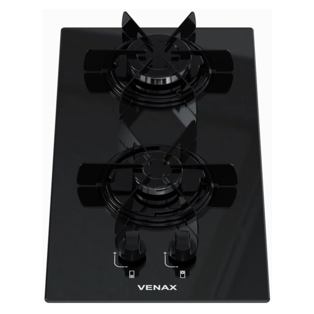 Cooktop 2 Bocas Venax Libero Preto Gas GLP