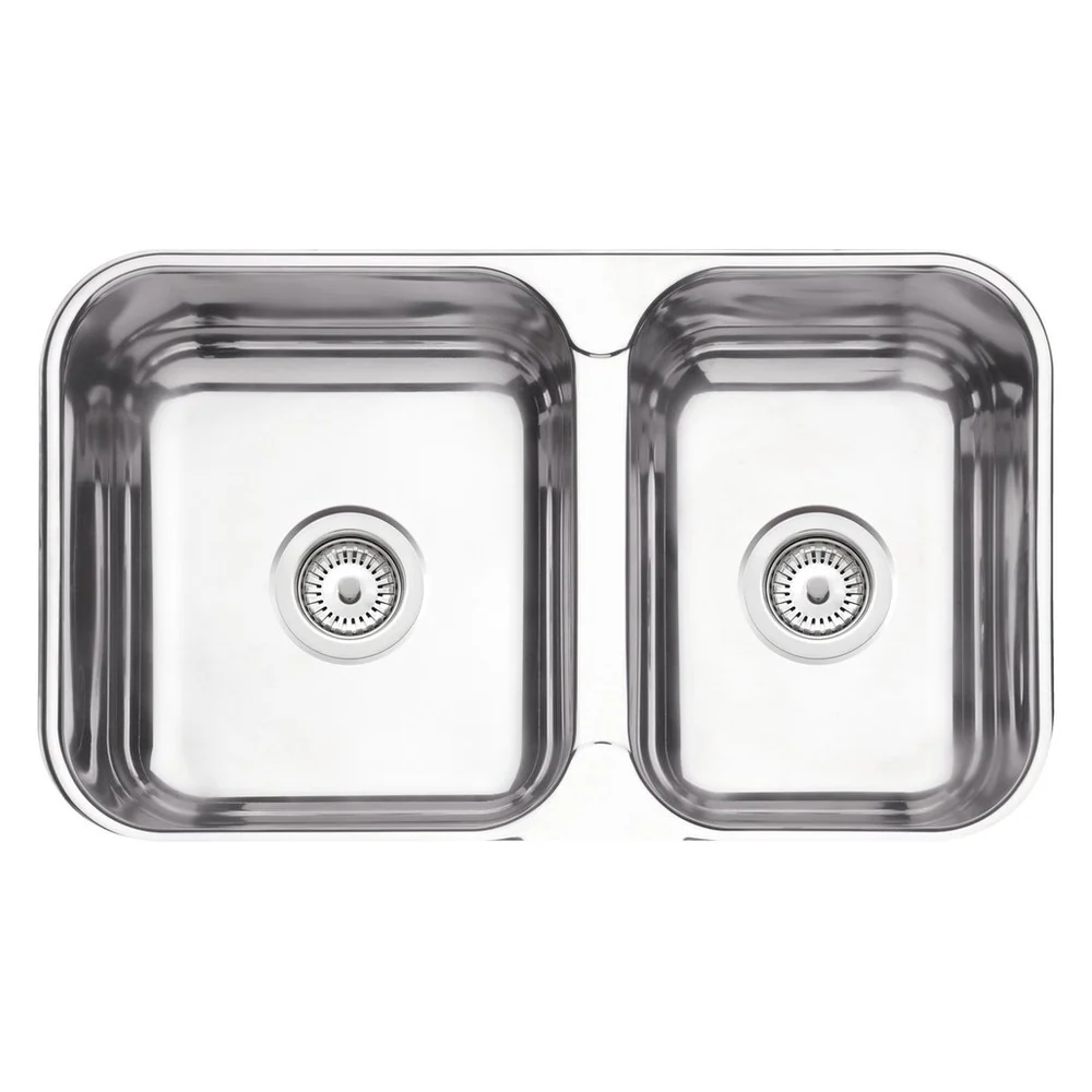 Cuba Dupla Tramontina Isis Perfecta em Aço Inox Polido 69 x 40 cm com Válvula 94062402