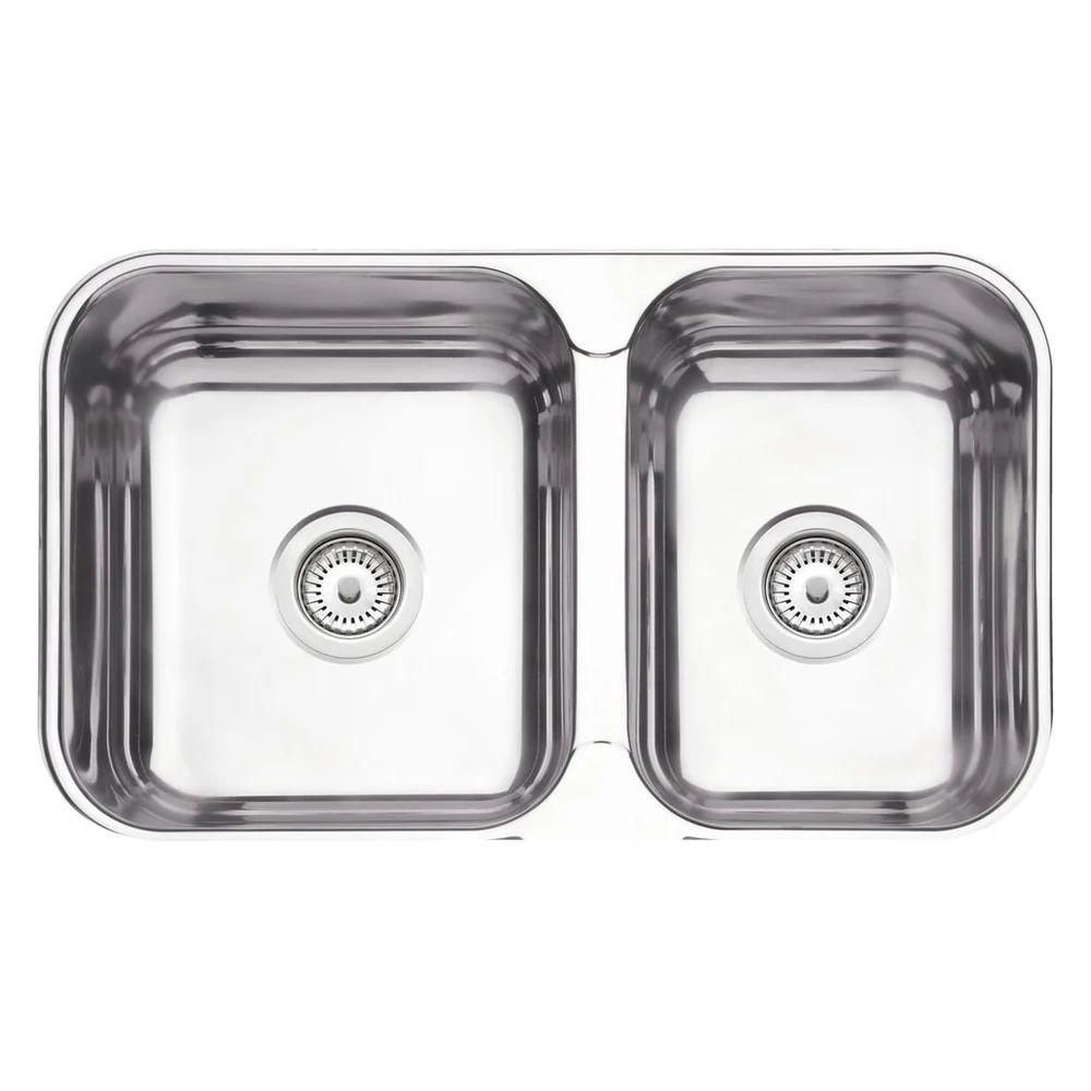 Cuba Tramontina Isis 2C 34 28 BS Perfecta em Aço Inox Polido 69 x 40, Cesto Coador, Tábua e Escorredor de Pratos
