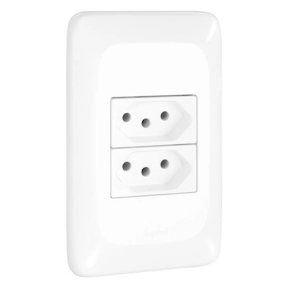 Conjunto 2 tomadas Energia 10A 4x2 Pial Pop Legrand