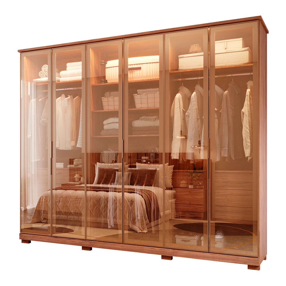 Guarda-Roupa Casal 6 Portas Bater 6 Gavetas Emilia Panan