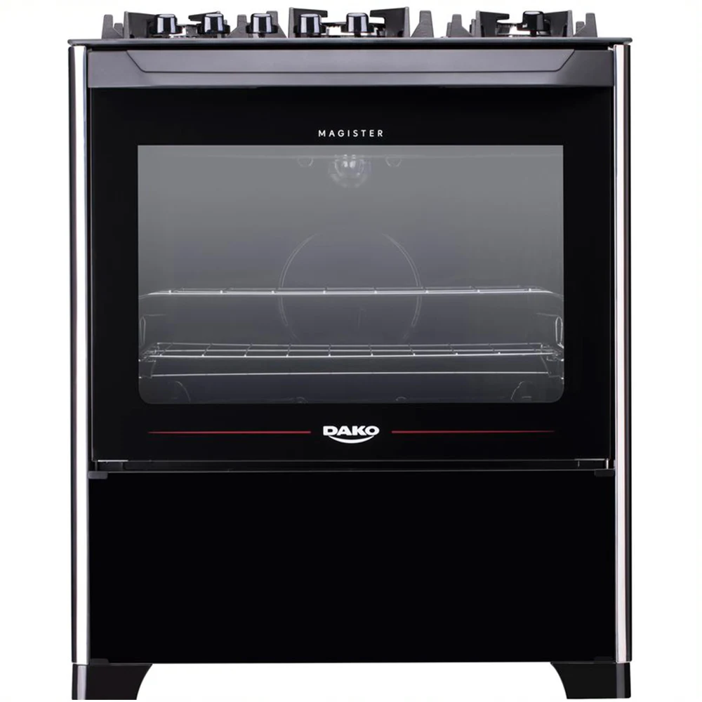 Fogão Dako 5 Bocas Magister Automático Mesa de Vidro Forno 100L