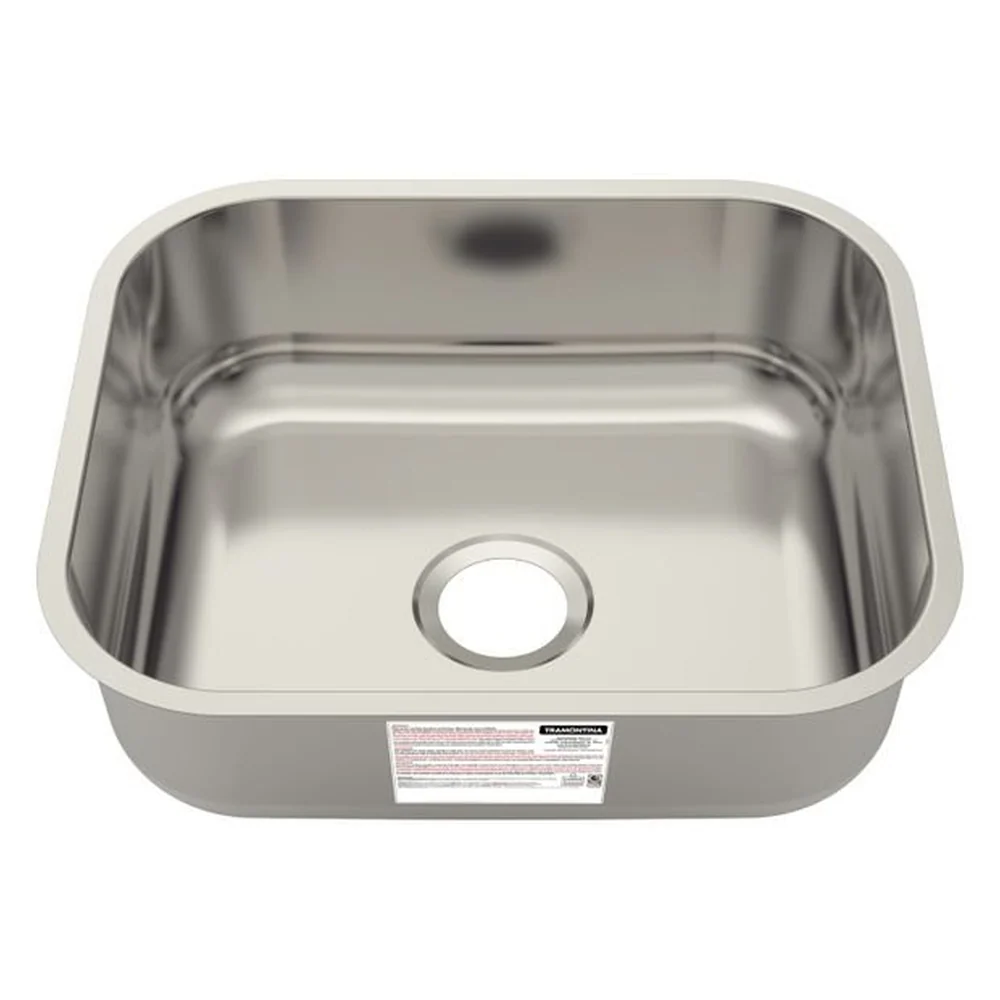 Cuba de Embutir Tramontina 40 x 34 x 14 cm Basic 40 BL Standard em Aço Inox sem Válvula