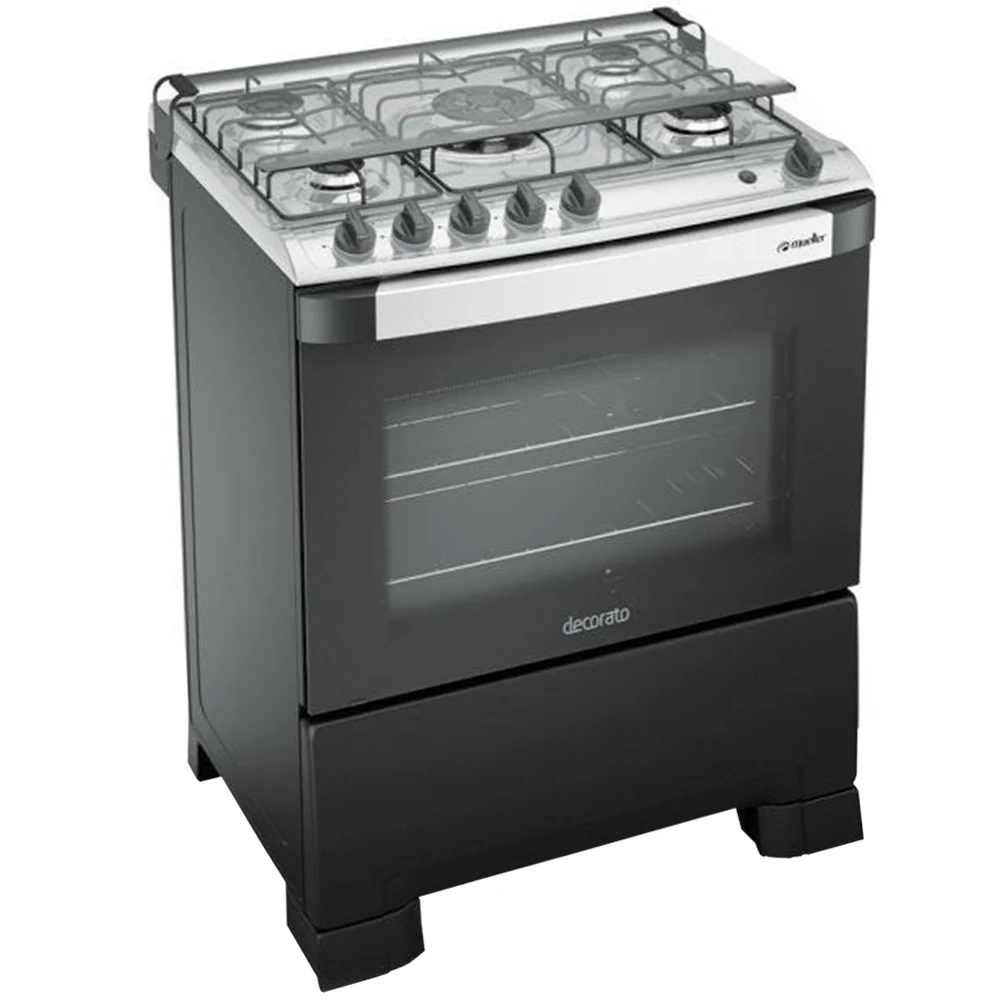 Fogão Mueller 5 Bocas Decorato G3 Automático Mesa de Inox Tripla Chama