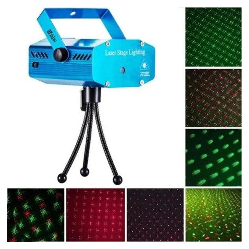 Mini Projetor Holográfico Lazer Luz Led Portátil Tripe Festa Bivolt