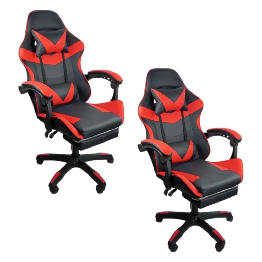 Cadeira Gamer Stillus Ergonômica Com Apoio Para Os Pés - Vermelho - 2